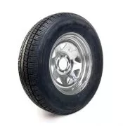 Roue pour remorque avec jante en acier galvanisée.